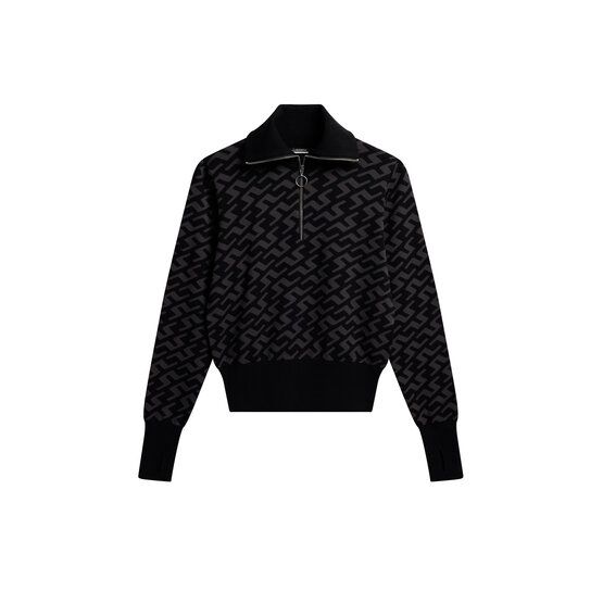 J.Lindeberg  Kerla Knitted Zip Sweater Troyer Knit black