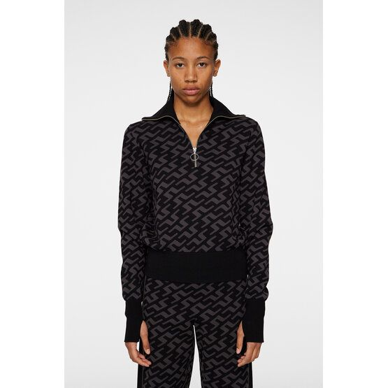 J.Lindeberg  Kerla Knitted Zip Sweater Troyer Knit black