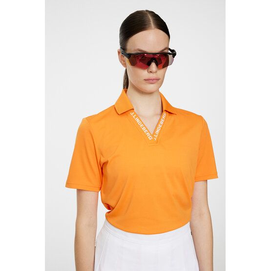 J.Lindeberg Lorde Halbarm Polo orange