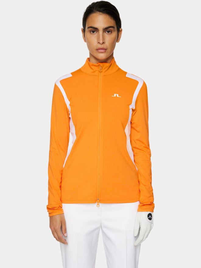 J.Lindeberg Mae Zip Mid Layer Stretch Jacke orange