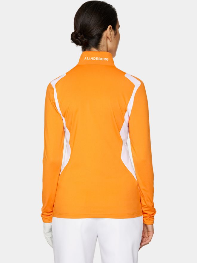 J.Lindeberg Mae Zip Mid Layer Stretch Jacke orange