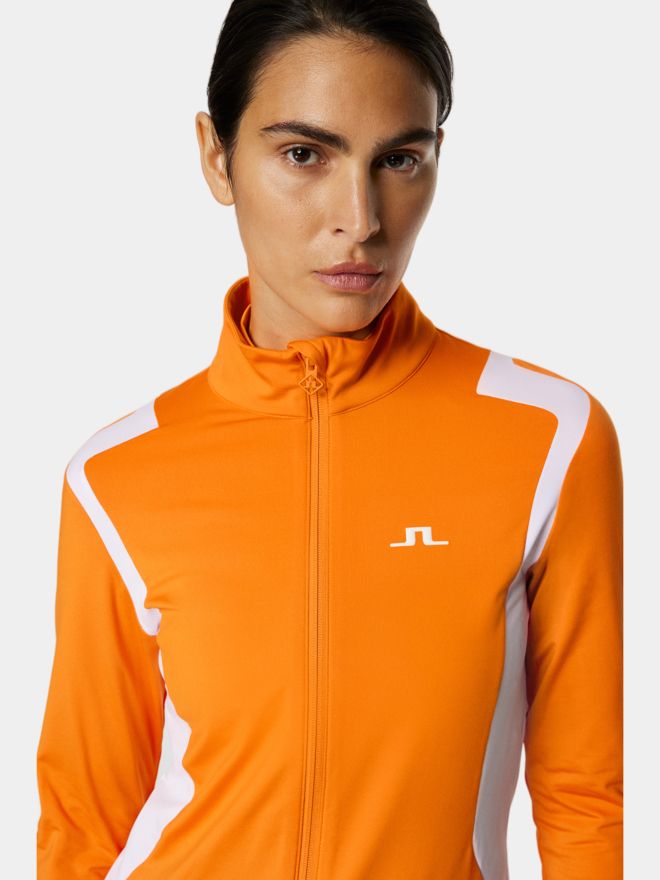 J.Lindeberg Mae Zip Mid Layer Stretch Jacke orange