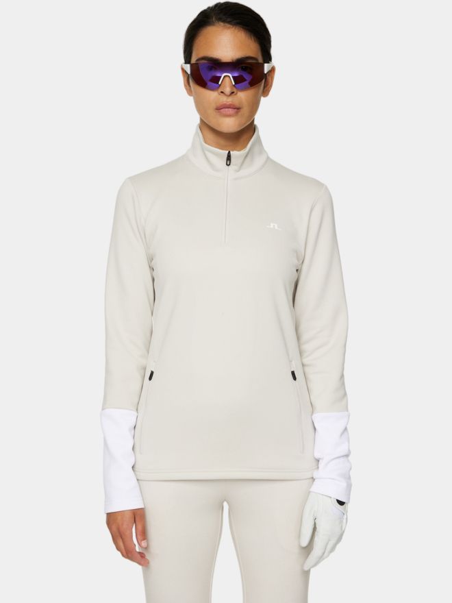J.Lindeberg W Aerial Quarter Zip Stretch Midlayer offwhite