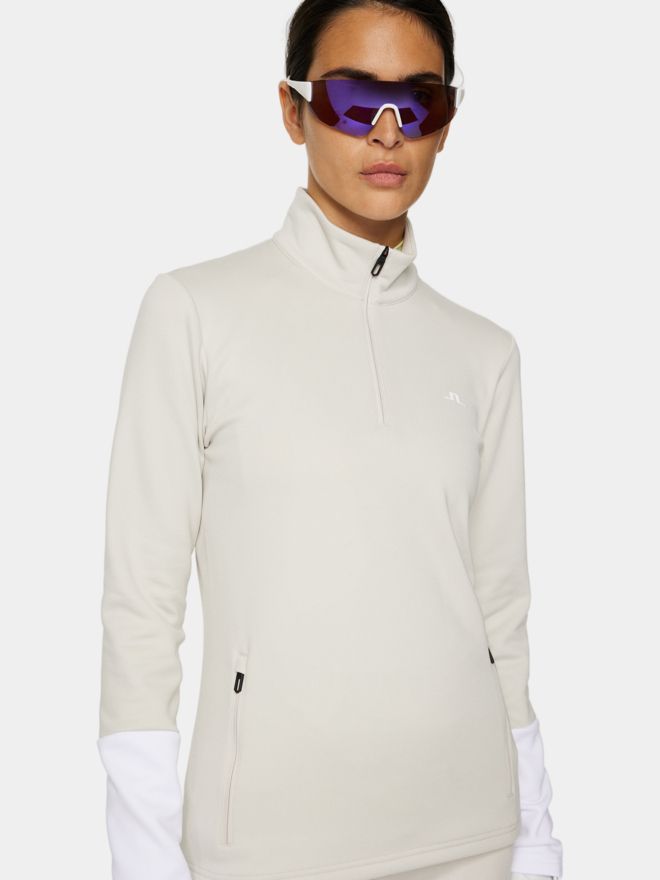 J.Lindeberg W Aerial Quarter Zip Stretch Midlayer offwhite
