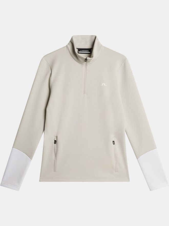 J.Lindeberg W Aerial Quarter Zip Stretch Midlayer offwhite