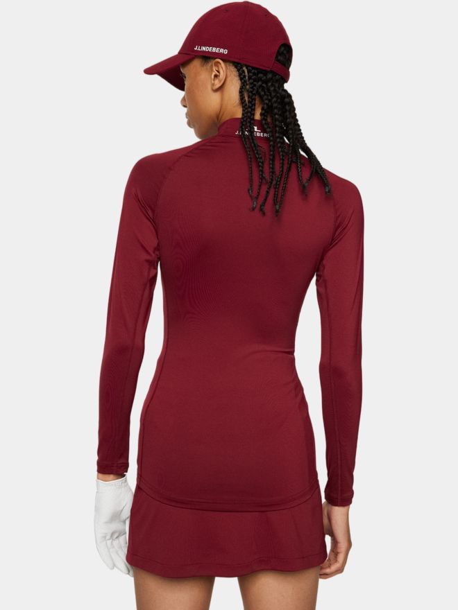 J.Lindeberg Asa Soft Compression Top Stretch Unterzieher bordeaux