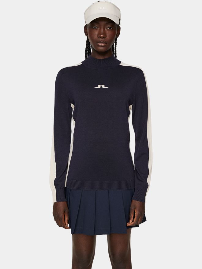 J.Lindeberg Adia Knitted Sweater Stehkragen Strick navy