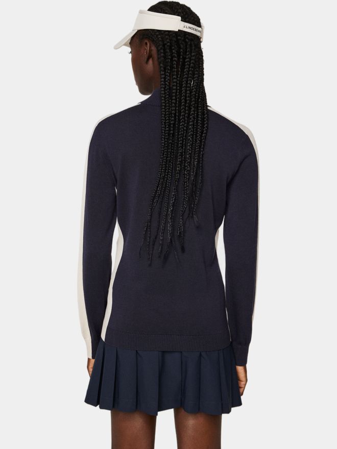 J.Lindeberg Adia Knitted Sweater Stehkragen Strick navy