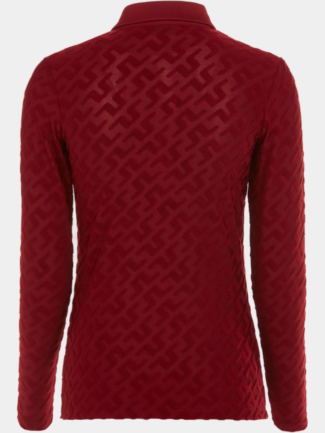 J.Lindeberg Rosemary Langarm Polo bordeaux