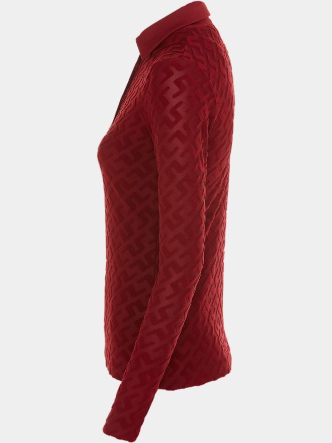 J.Lindeberg Rosemary Langarm Polo bordeaux