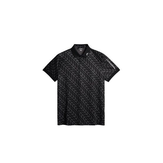 J.Lindeberg Tour Tech Reg Fit Print Halbarm Polo schwarz