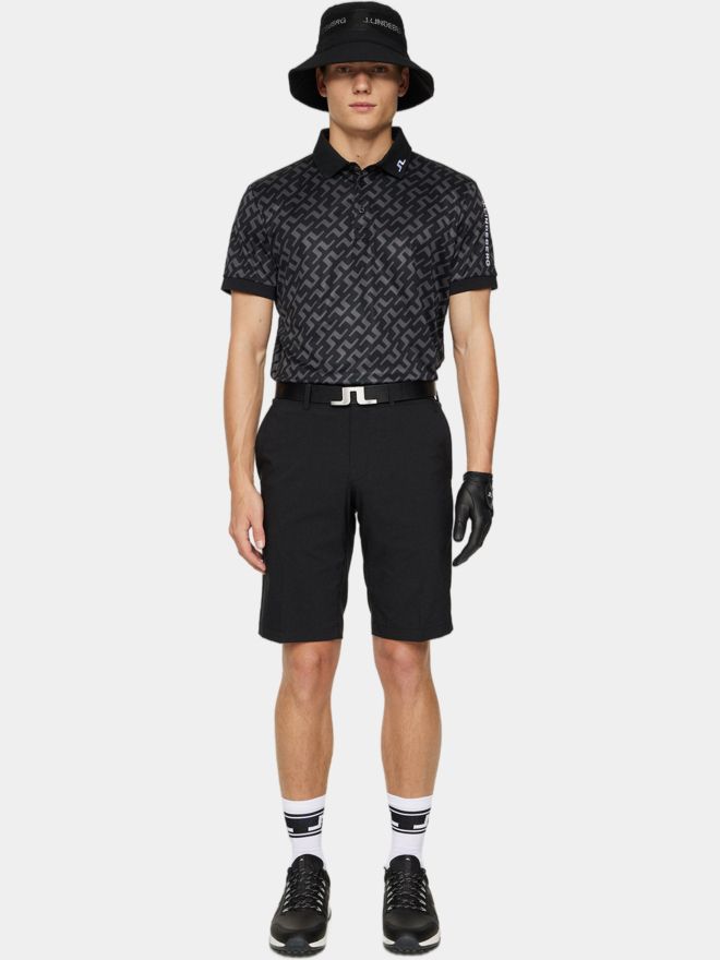 J.Lindeberg Polo Tour Tech Reg Fit s potiskem a krátkým rukávem černá