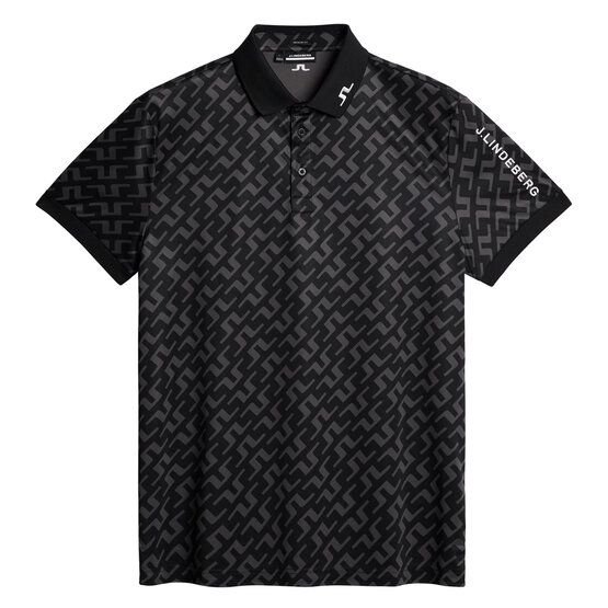 J.Lindeberg  Tour Tech Reg Fit Print Half Sleeve Polo black