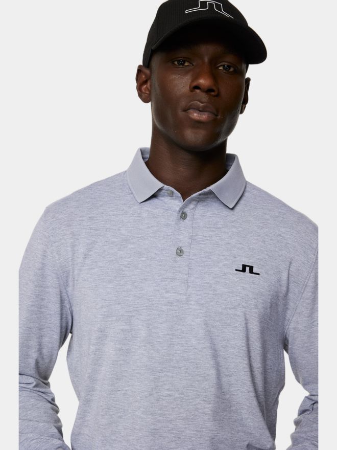 J.Lindeberg Florian Langarm Polo grau melange