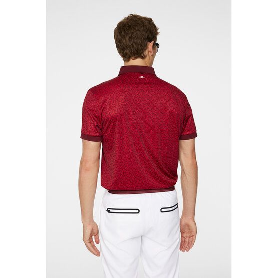 J.Lindeberg Tour Tech Reg Fit Print Halbarm Polo rot