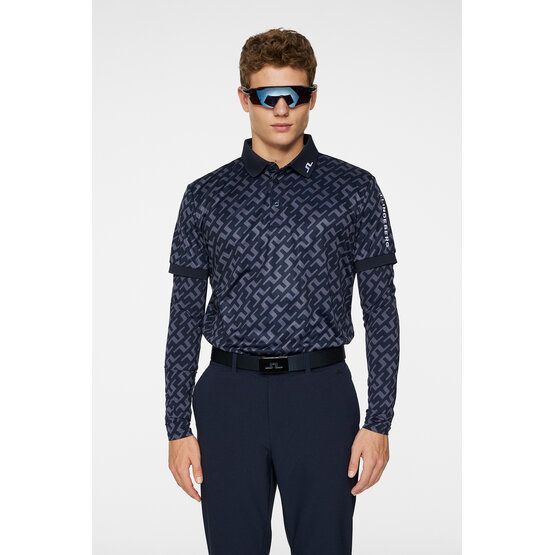 J.Lindeberg Tour Tech Reg Fit Print Halbarm Polo navy