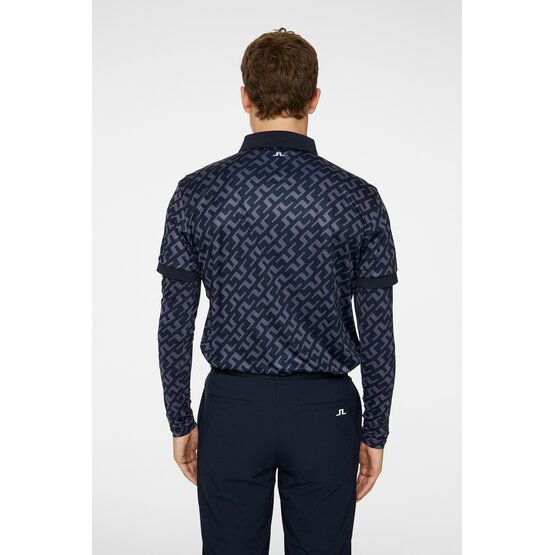 J.Lindeberg  Tour Tech Reg Fit Print Half Sleeve Polo navy