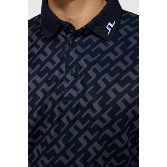 J.Lindeberg  Tour Tech Reg Fit Print Half Sleeve Polo navy