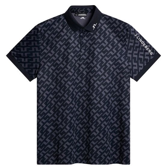 J.Lindeberg  Tour Tech Reg Fit Print Half Sleeve Polo navy