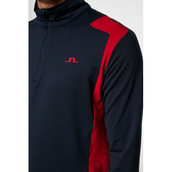 J.Lindeberg  Luke Quarter Zip Stretch Midlayer red