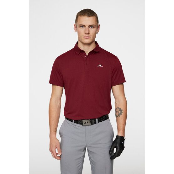 J.Lindeberg  Polo Wince Reg Fit s krátkým rukávem bordeaux