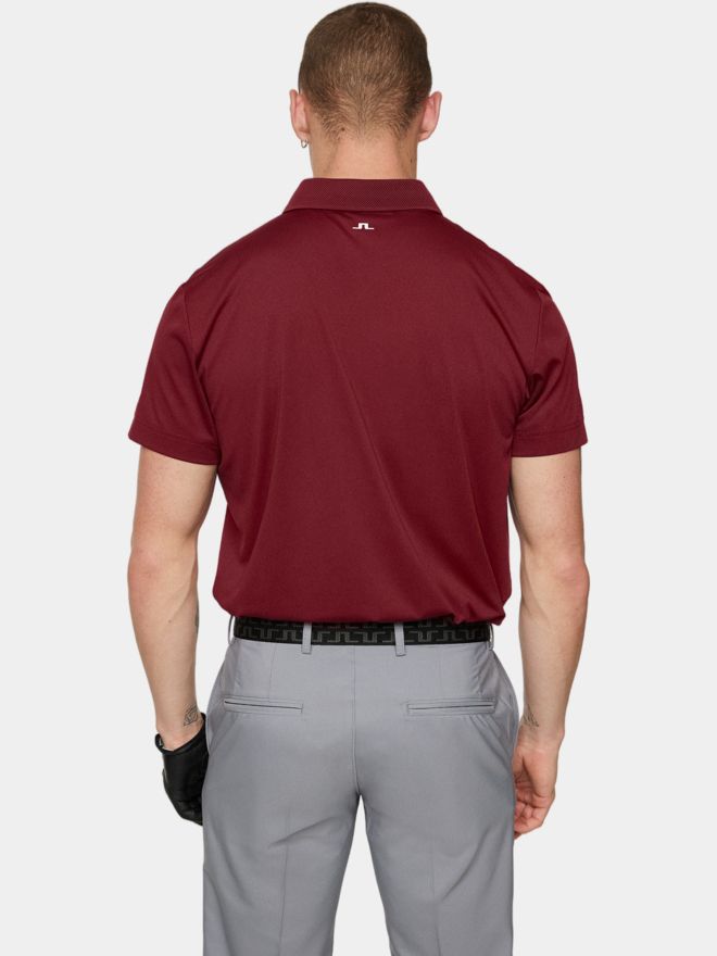 J.Lindeberg Wince Reg Fit Halbarm Polo bordeaux