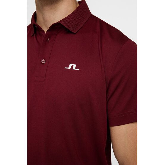 J.Lindeberg  Polo Wince Reg Fit s krátkým rukávem bordeaux