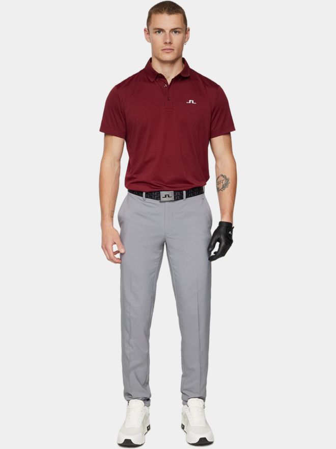 J.Lindeberg Wince Reg Fit Halbarm Polo bordeaux