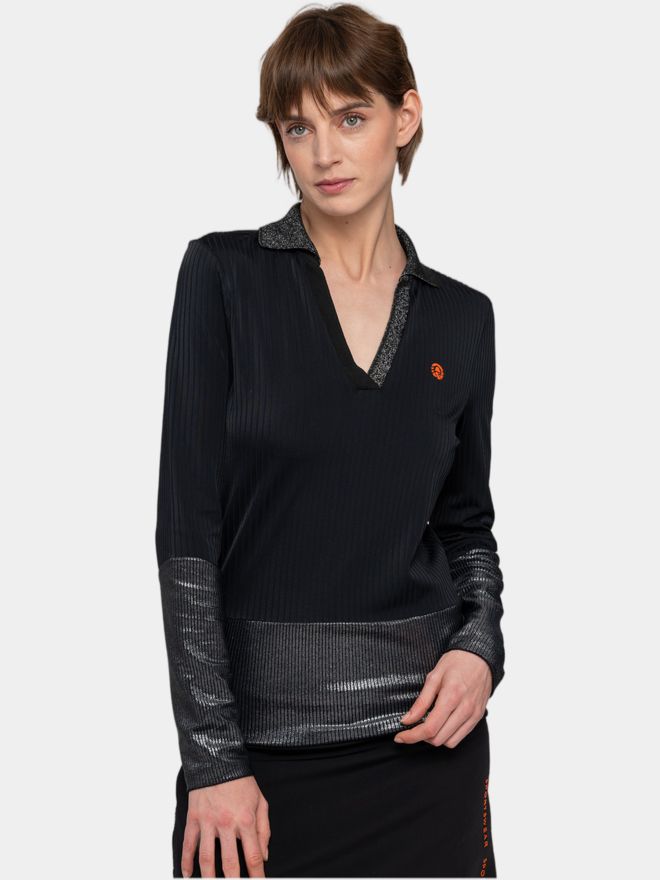 Sportalm Langarm Polo schwarz