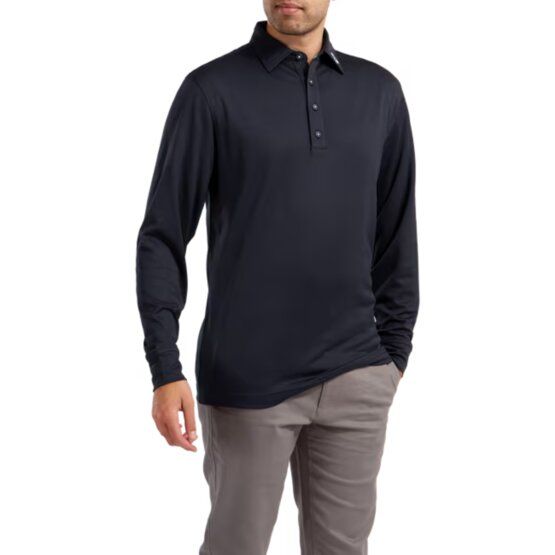 FootJoy Polo L/S Thermolite Solid s dlouhým rukávem námořnická modrá