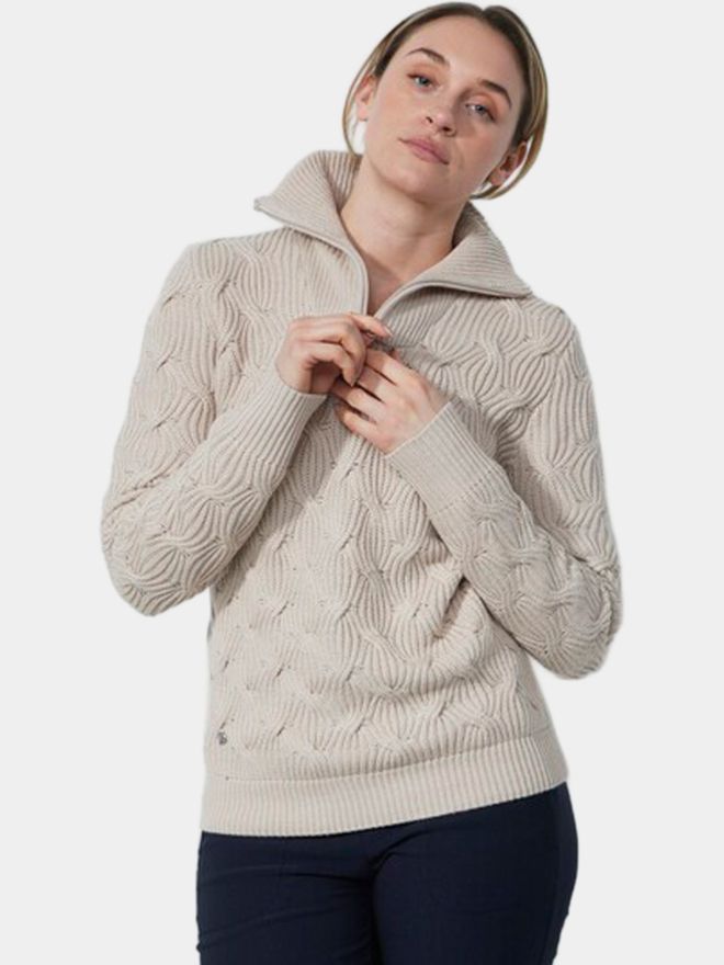 Daily Sports ERMONT svetr s podšívkou Windstopp Knit písek