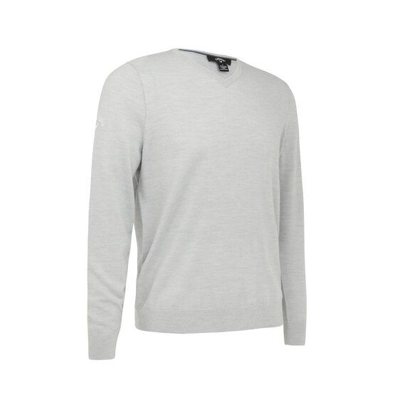 Callaway  V-neck merino sweater pullover knit light gray