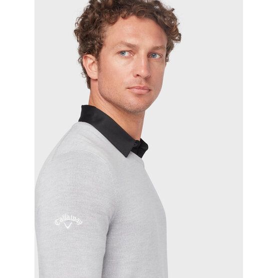 Callaway  V-neck merino sweater pullover knit light gray