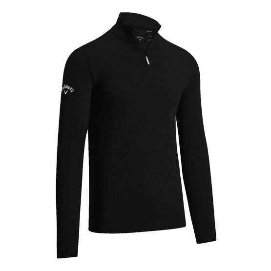 Callaway  1/4 Zip Blended Merino Sweater Troyer Knit black