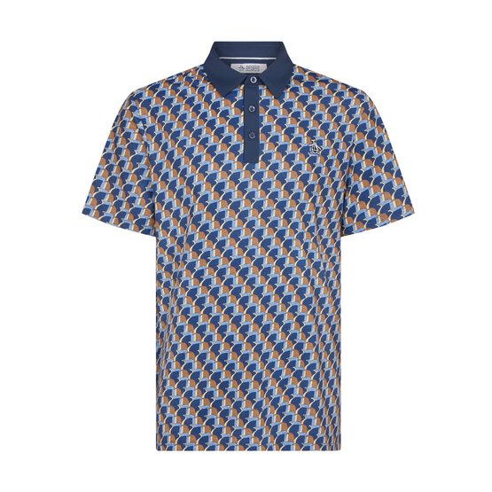 Penguin  All Over Petes Outline Print Half Sleeve Polo navy