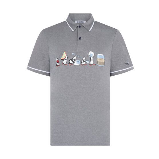 Penguin  The Barback Pete Oxford Half Sleeve Polo gray melange