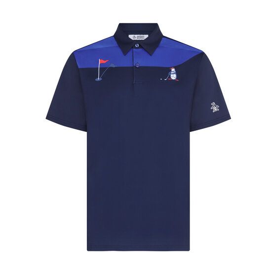 Penguin  Pete On The Green colorblock half-sleeve polo navy