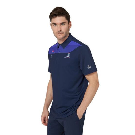 Penguin  Pete On The Green colorblock half-sleeve polo navy