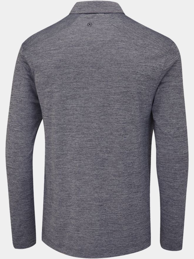 Ping Emmett Langarm Polo dunkelgrau melange