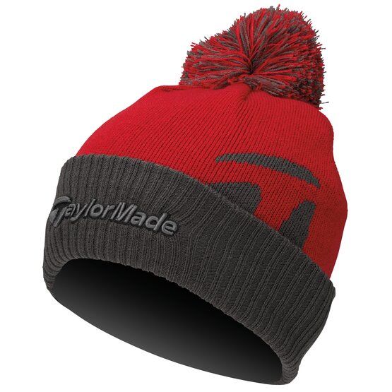 TaylorMade Beanie mit Bommel rot