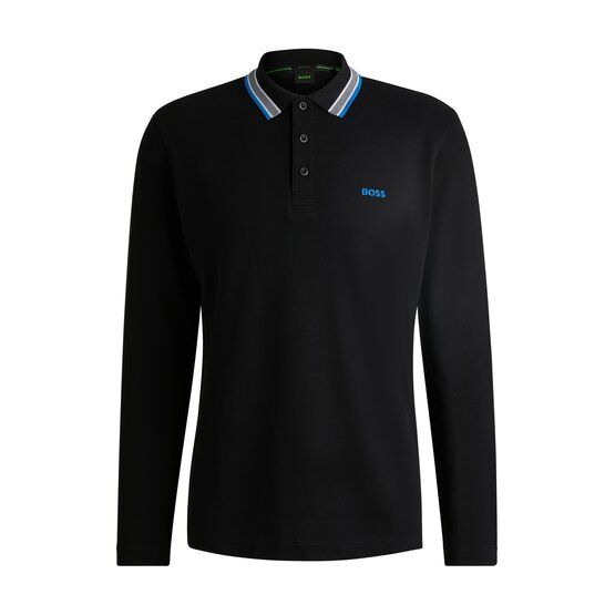 BOSS  Plisy long sleeve polo black