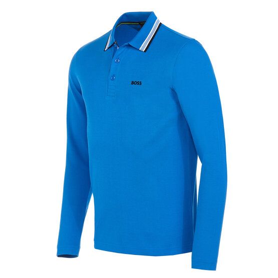 BOSS Plisy Halbarm Polo blau