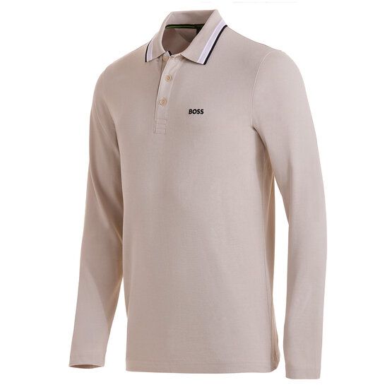 BOSS  Plisy long sleeve polo sand