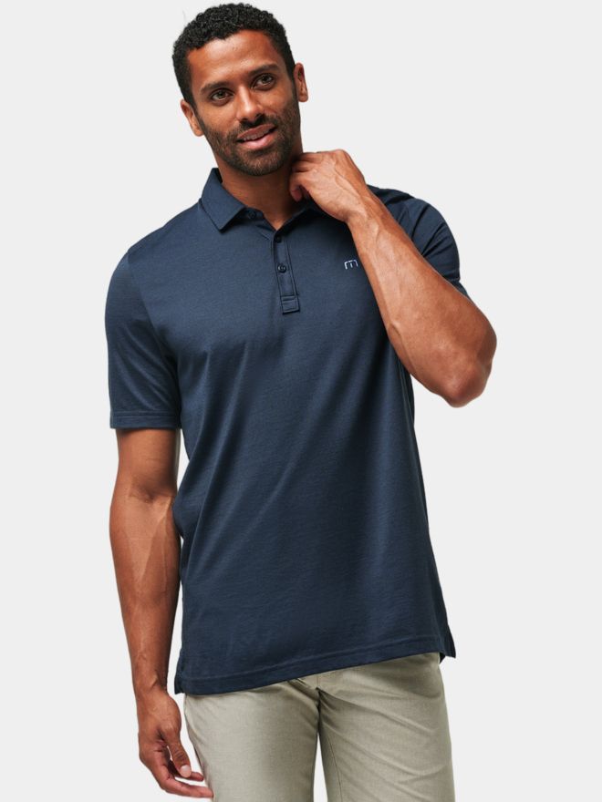 TravisMathew THE ZINNA Halbarm Polo blau