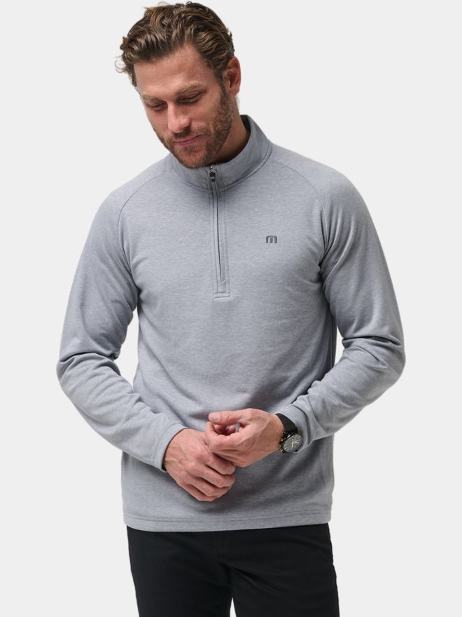 TravisMathew UPGRADED Stretch Midlayer hellgrau melange