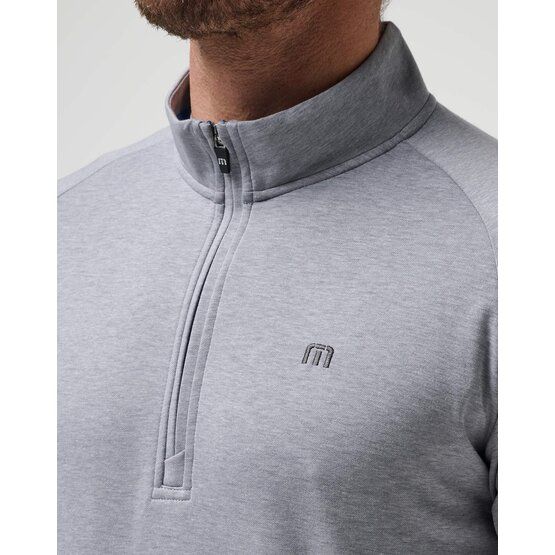 TravisMathew  UPGRADED strečová střední vrstva světle šedá melanžová