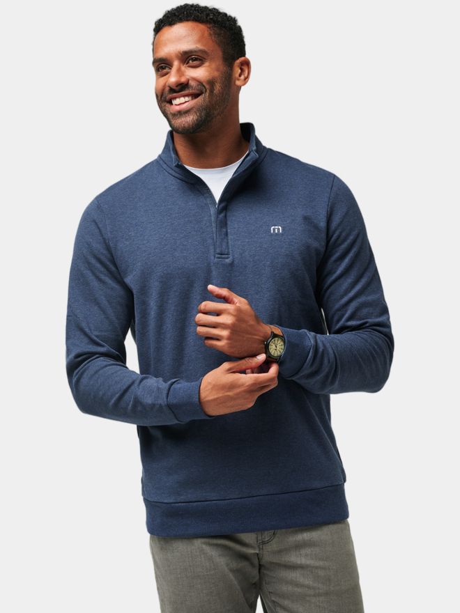 TravisMathew CLOUD QUARTER ZIP 2.0 Sweatshirt blau