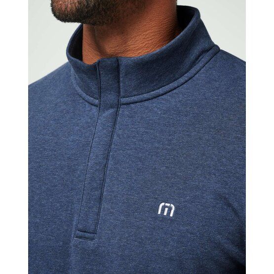 TravisMathew  Mikina CLOUD QUARTER ZIP 2.0 modrá