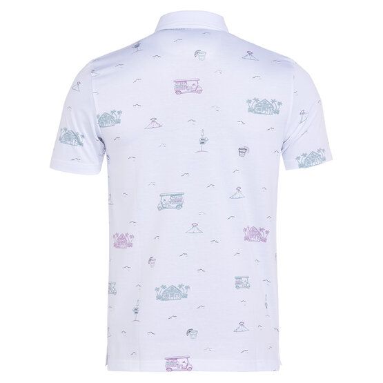 TravisMathew TIKI MAPES PRINT Halbarm Polo weiß