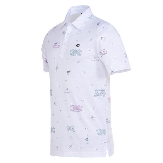 TravisMathew TIKI MAPES PRINT Halbarm Polo weiß